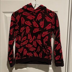 Nike Kids Black and Red Logo Hoodie
